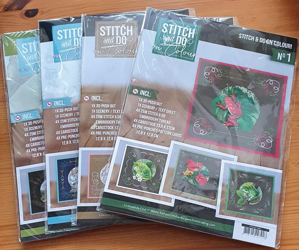 Assortiment stitch and do on colour, 4 nieuwe sets, Hobby en Vrije tijd, Ophalen of Verzenden, Nieuw, Borduurpakket