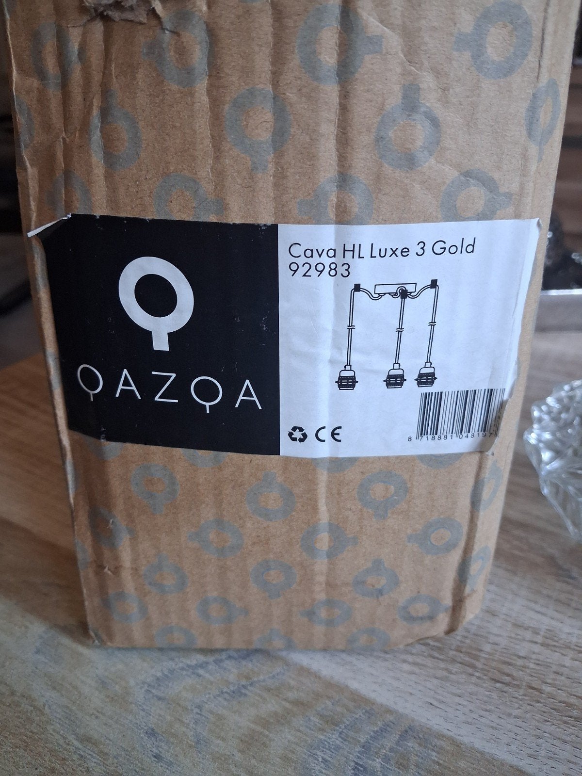 QAZQA Cava HL Luxe 3 Gold Hanglamp, Ophalen, Nieuw, Overige fittingen, Modern, Luxe