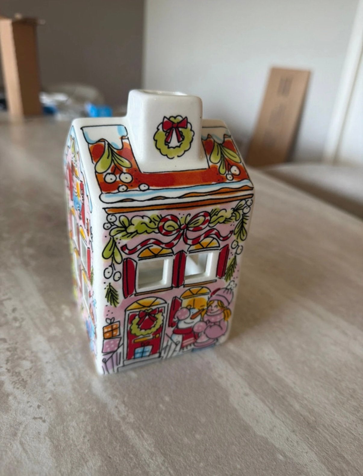 Blond amsterdam kerst lichthuisje, Ophalen of Verzenden, Nieuw, Aardewerk