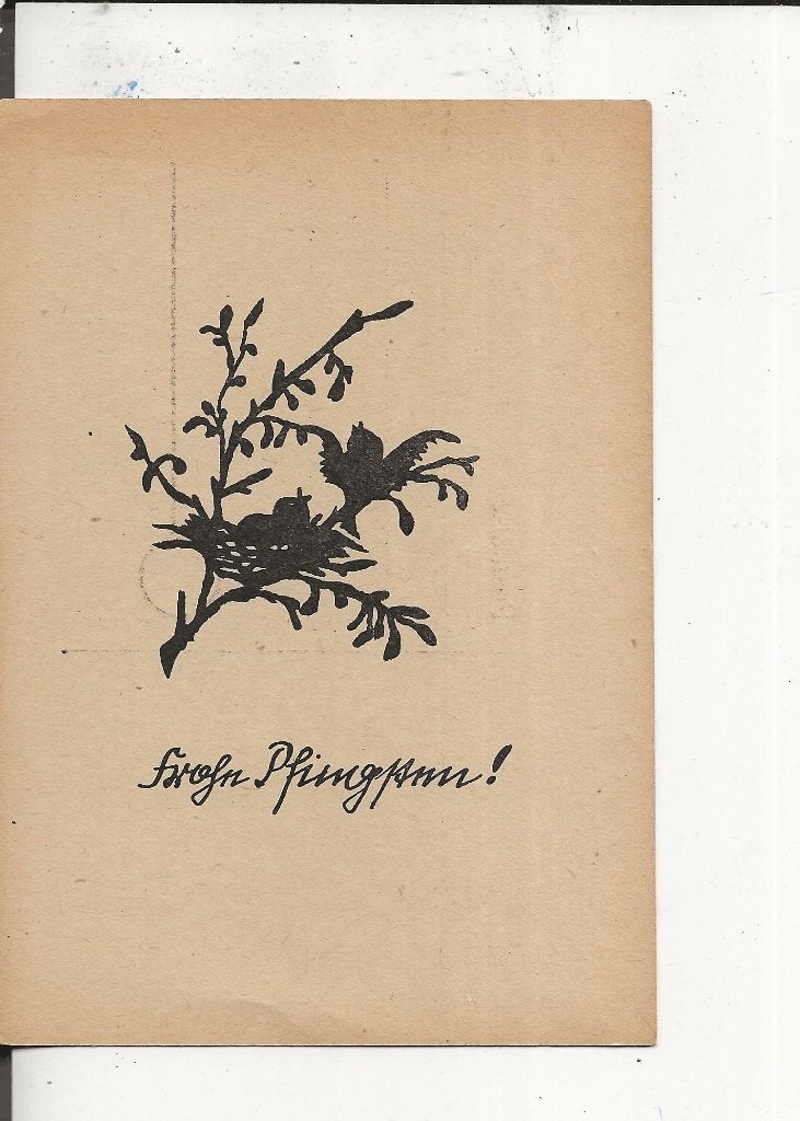 Vrolijke Pinksteren  silhouet, Ophalen of Verzenden, 1920 tot 1940, Ongelopen, Overige thema's