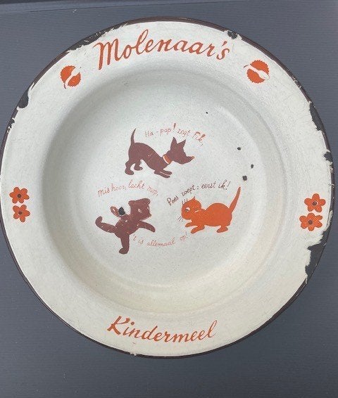 Bordje Molenaar's Kindermeel, Antiek en Kunst, Ophalen of Verzenden