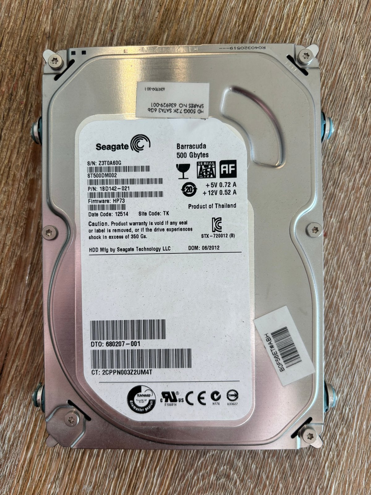 Seagate Barracuda 500GB HDD - Intern, SATA, Computers en Software, Intern, Gebruikt, Server, Ophalen of Verzenden