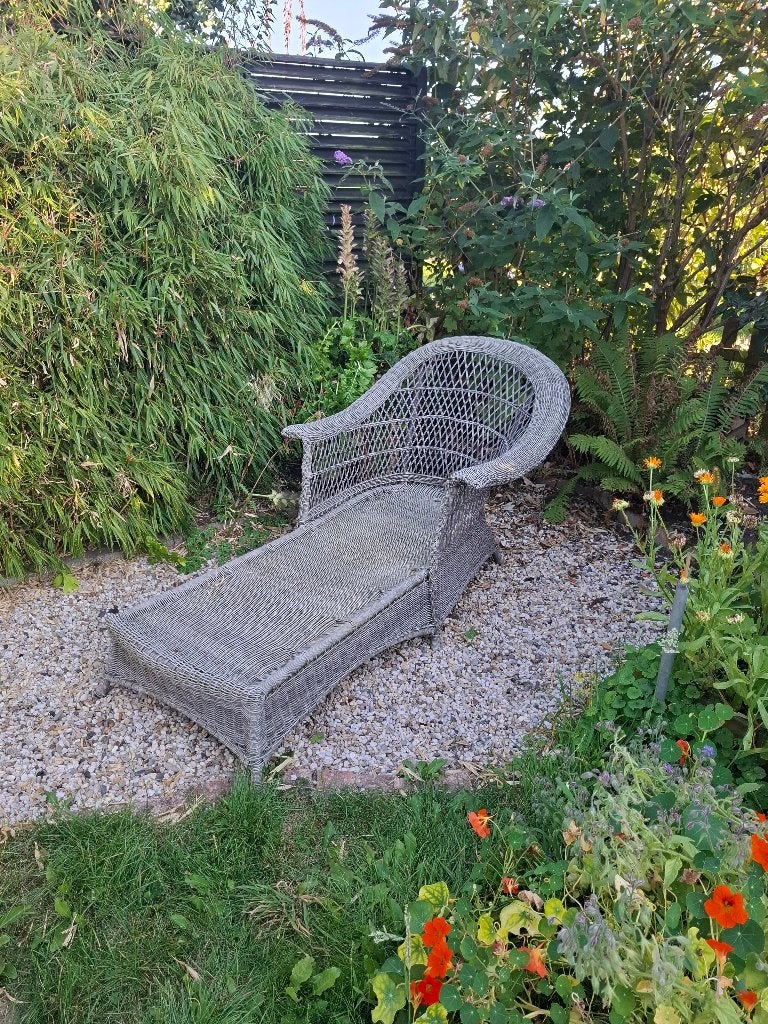 Rieten ligstoel wicker, Ophalen, Gebruikt, Wicker