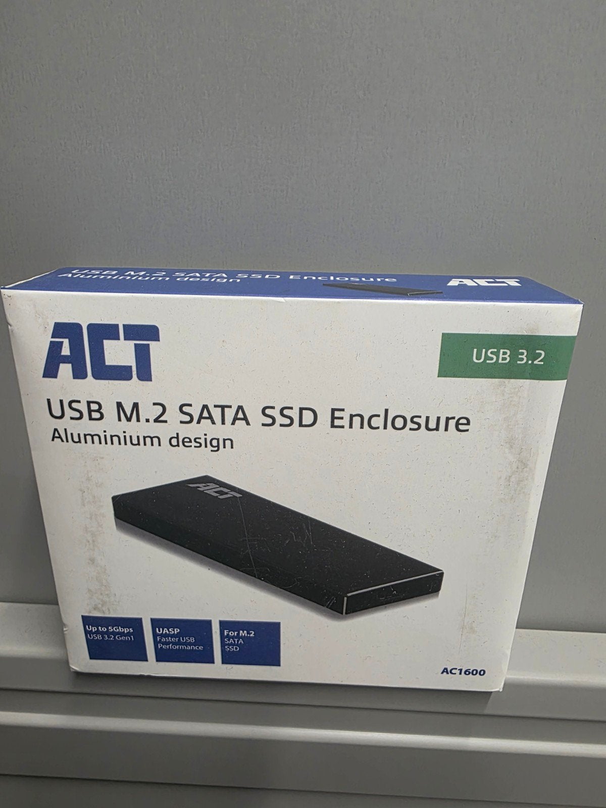 ACT USB M.2 SATA SSD Behuizing - Aluminium Design, M.2 (tot 80mm), Server, SSD, Nieuw
