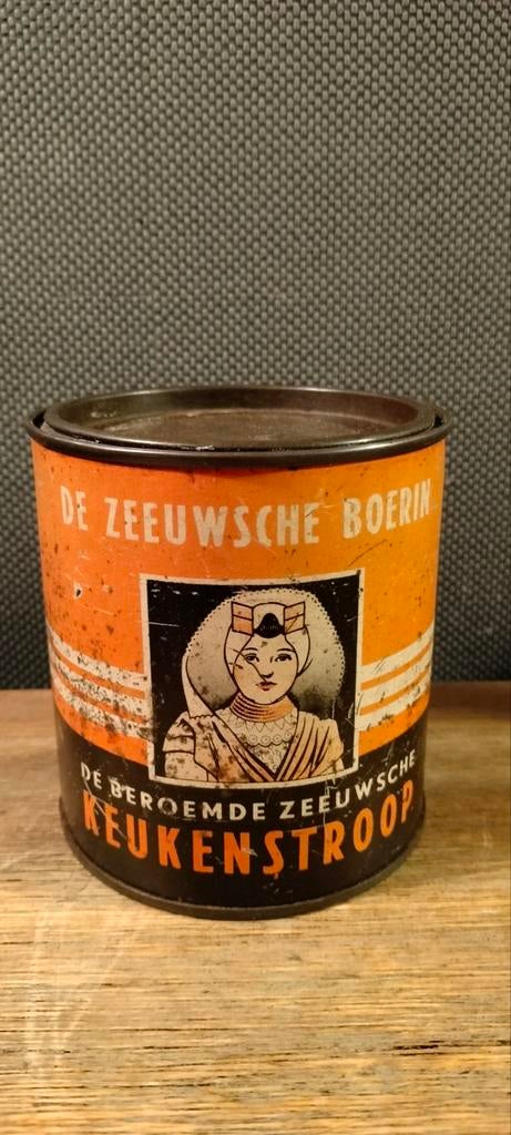 Vintage blik Zeeuwse keukenstroop, Verzamelen, Blikken, Ophalen of Verzenden, Gebruikt, Overige