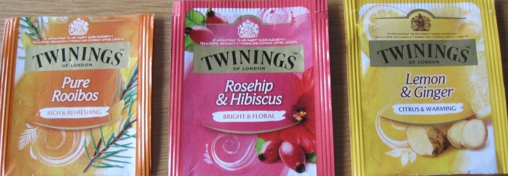 Twee theezakjes van Twinings in de smaak raspberry, Verzenden, Theezakje(s)