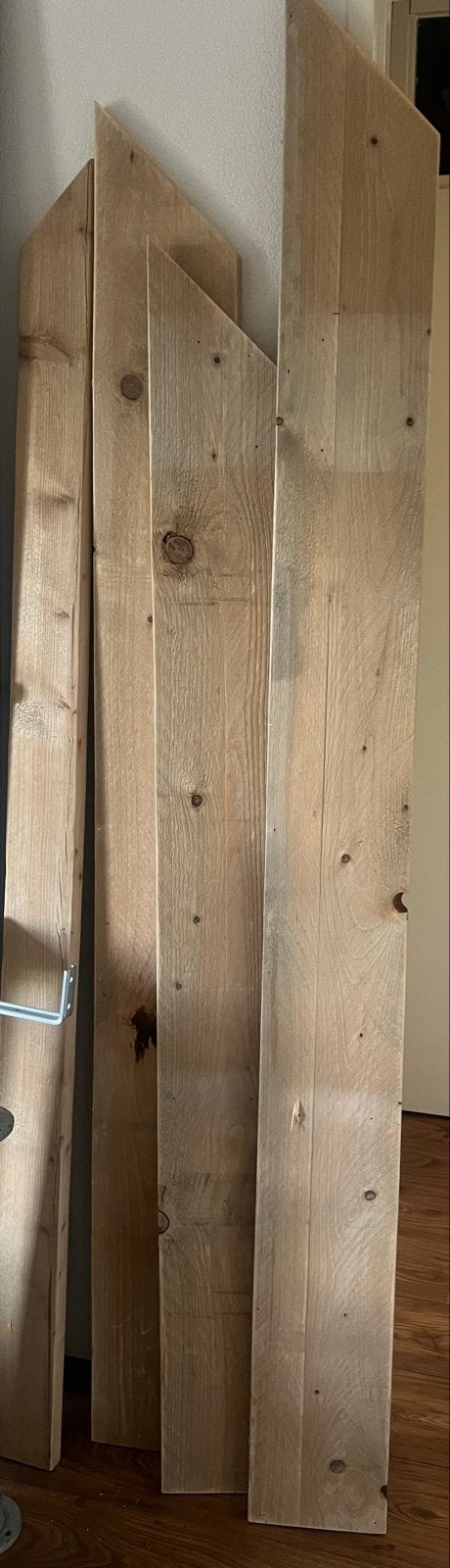 Steigerhout planken - Diverse lengtes en diktes, Gebruikt, 25 tot 50 mm, Ophalen of Verzenden, 200 tot 250 cm