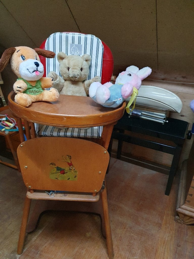 Grootmoeders superhandige Kinderstoel met hoge en lage, Ophalen, Gebruikt, Overige typen