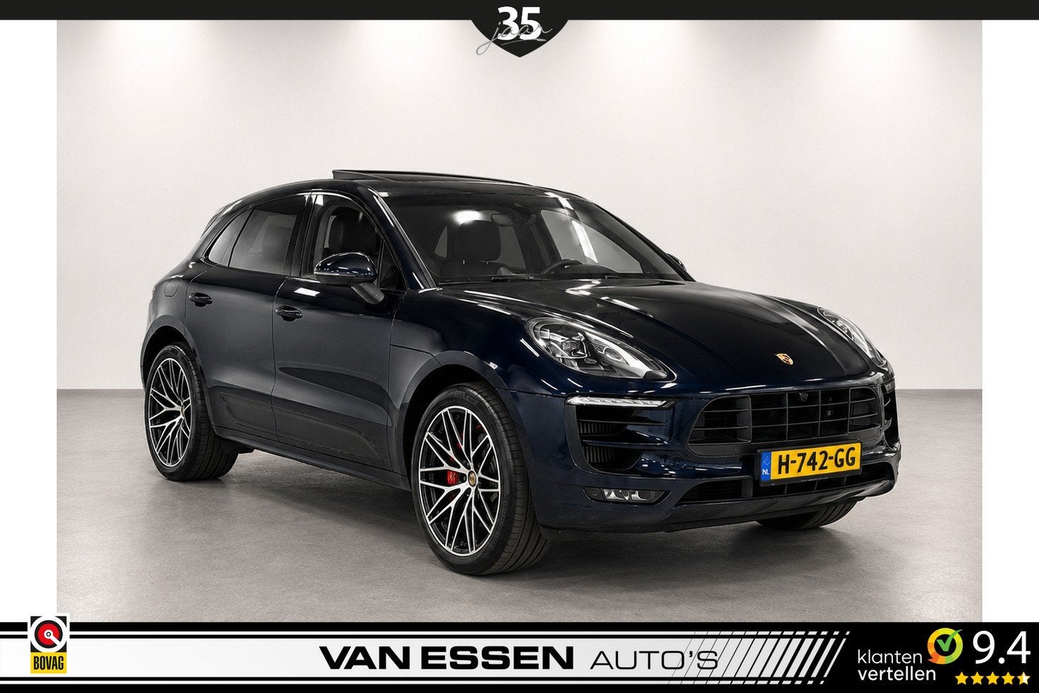Porsche Macan 3.0 GTS Pano Leder Camera Luchtvering Stoel/St, Auto's, Automaat, Gebruikt, Euro 6, Blauw