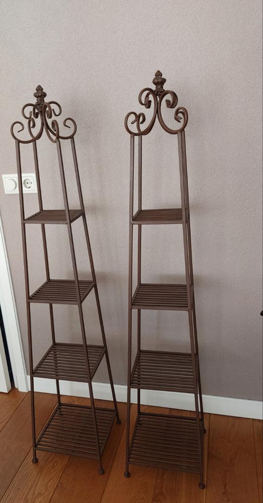 Decoratieve metalen standaard, donkerbruin, 140cm hoog, Ophalen