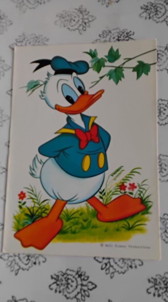 Vintage Donald Duck Ansichtkaart - Walt Disney Productions, Ophalen of Verzenden, 1960 tot 1980, Ongelopen, Cultuur en Media