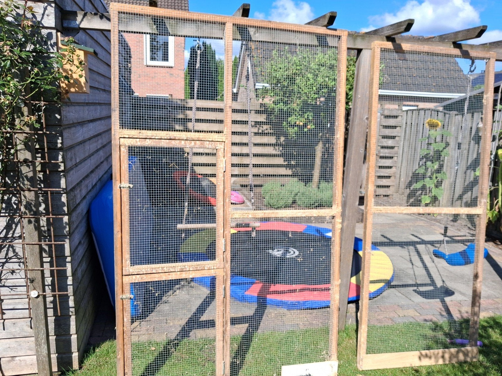 te koop 2 volière panelen, Ophalen, Gebruikt, Hout, Volière