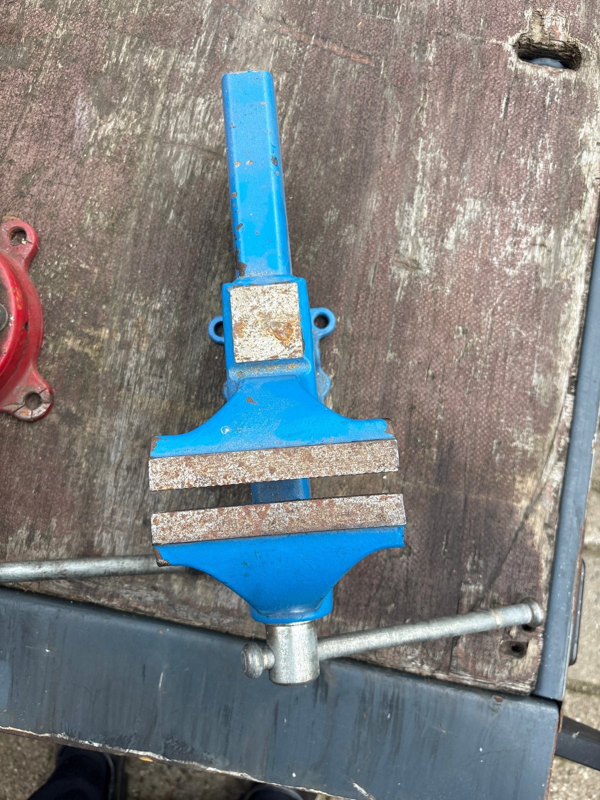Robuuste bankschroef - Blauw, gebruikt, 120 mm, Ophalen, Gebruikt, Bankschroef