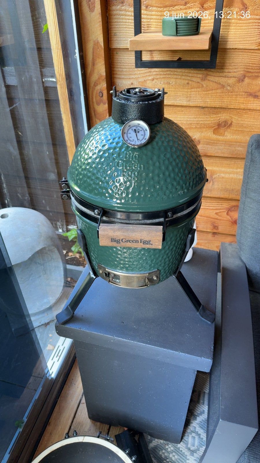 Big Green Egg Mini met nest, Ophalen, Zo goed als nieuw, Big Green Egg (origineel)