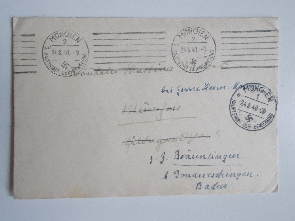 Duitse Rijk, Envelop München Hauptstadt Der Bewegung 1940., Ophalen, Envelop