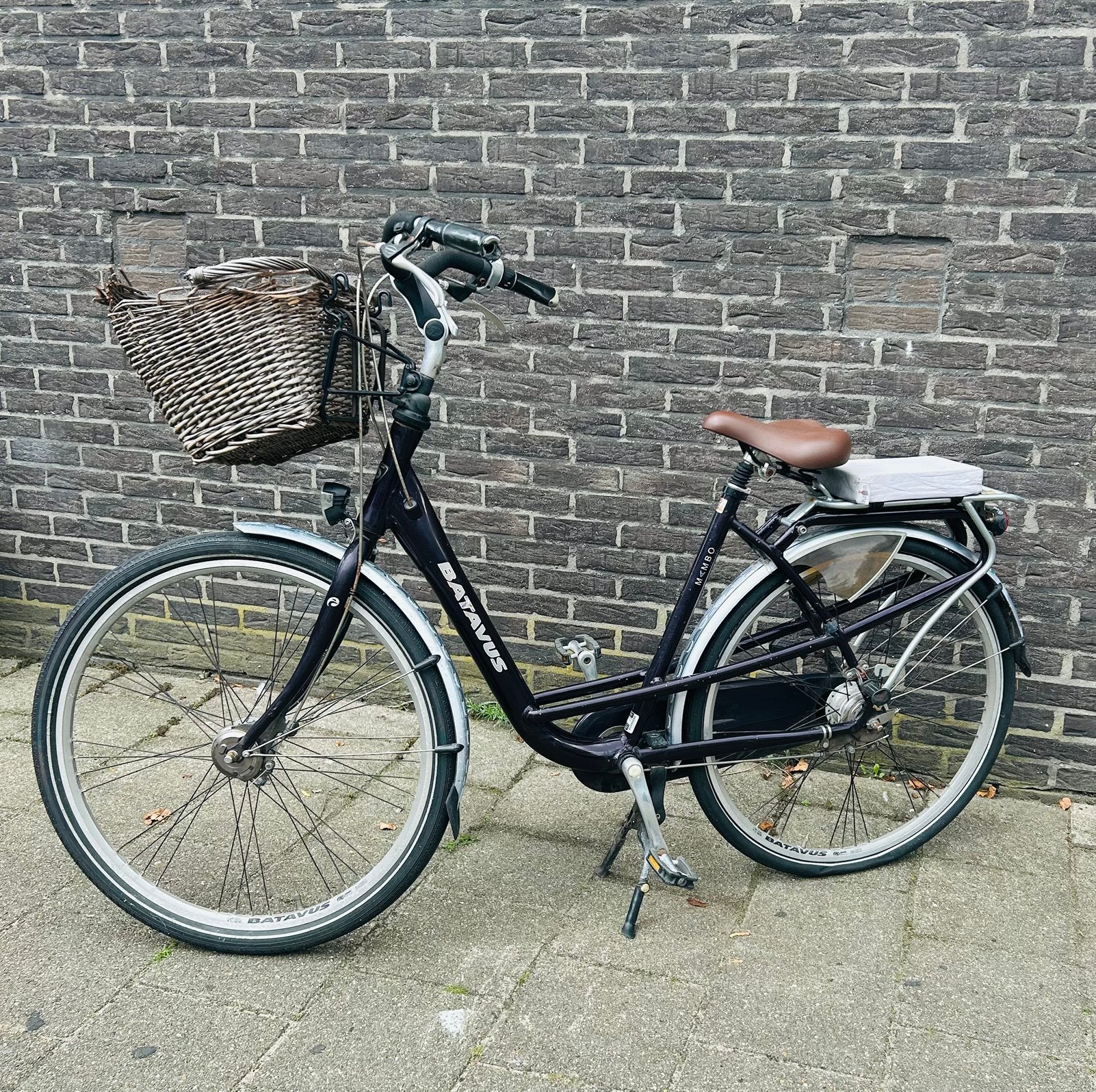 Paarse Batavus Mambo deluxe moederfiets/ stadsfiets maat 53, Ophalen, Batavus, 0 zitjes, Dubbele standaard
