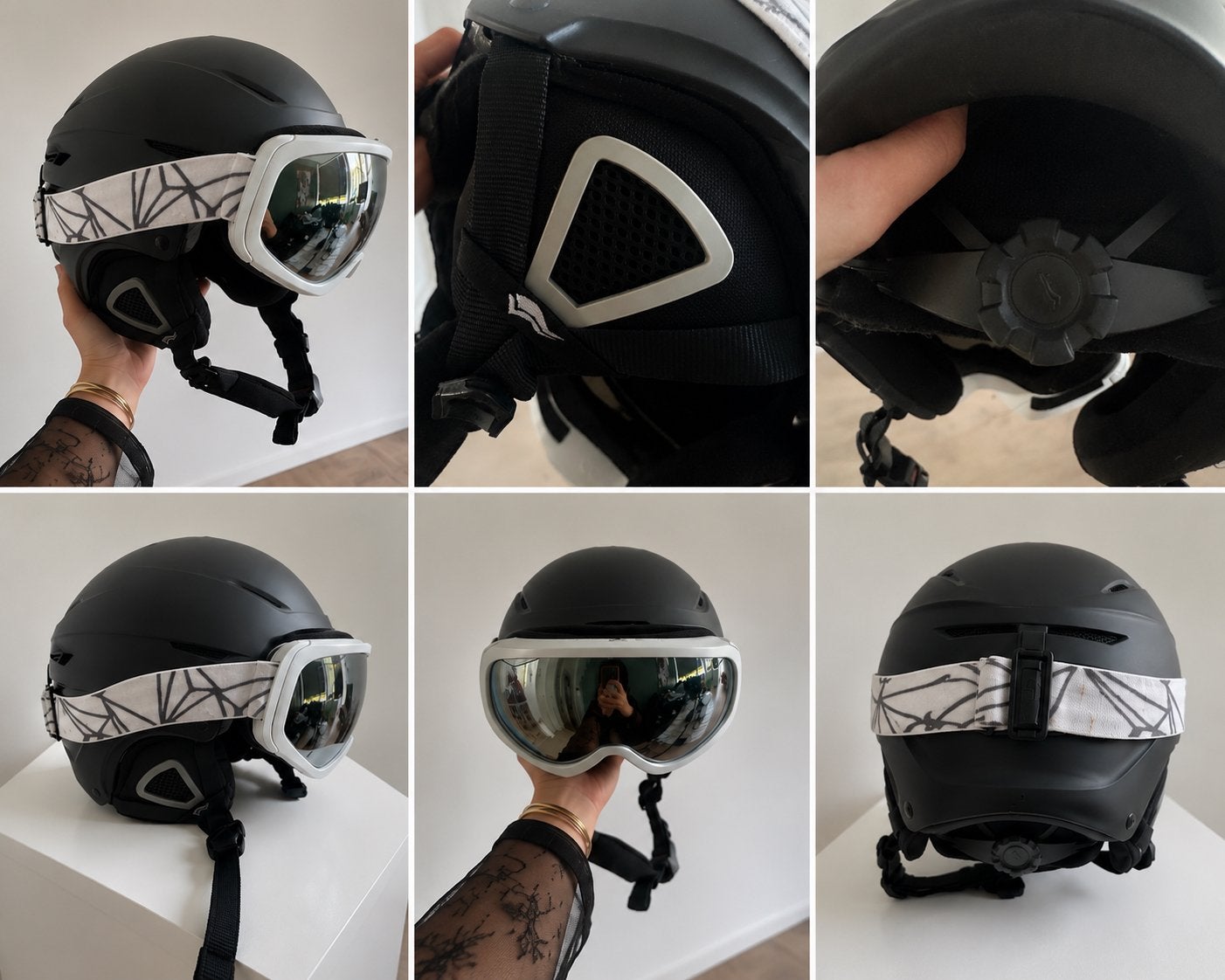 Skihelm + Skibril Set Mat Zwart Verstelbaar Complete Set, Overige merken, Overige typen, Ophalen of Verzenden, Zo goed als nieuw