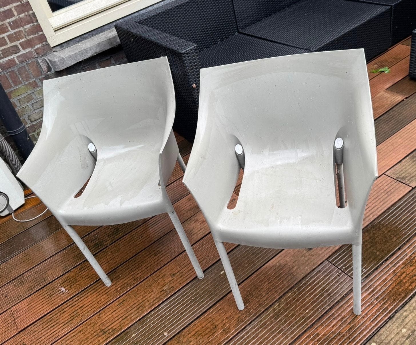 2x Kartell Dr. No stoelen van Philippe Starck, Huis en Inrichting, Stoelen, Ophalen, Kunststof, Gebruikt, Twee