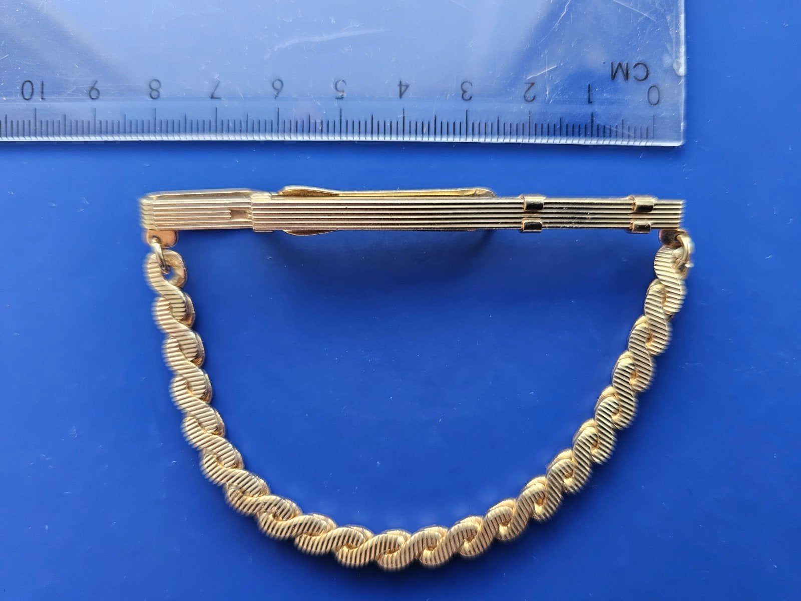 Vintage dasschuif, dasklem met ketting, Sieraden, Tassen en Uiterlijk, Ophalen of Verzenden, Overige materialen, Overige typen
