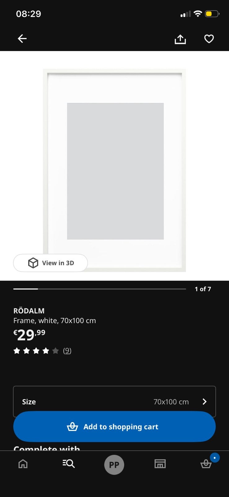 RÖDALM White Frame 70x100, Ophalen, Zo goed als nieuw, Hout