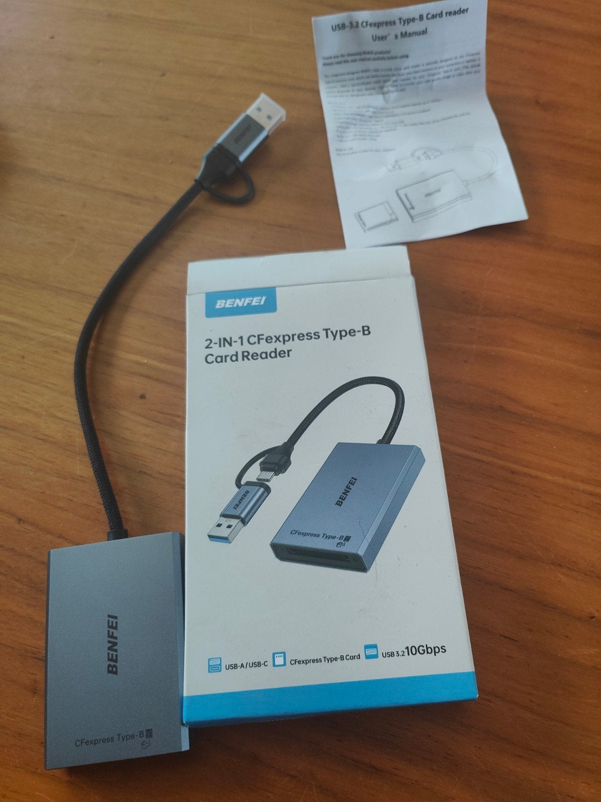 BENFEI 2-IN-1 CFexpress Type-B Kaartlezer USB 3.2, Ophalen of Verzenden, Zo goed als nieuw, BENFEI
