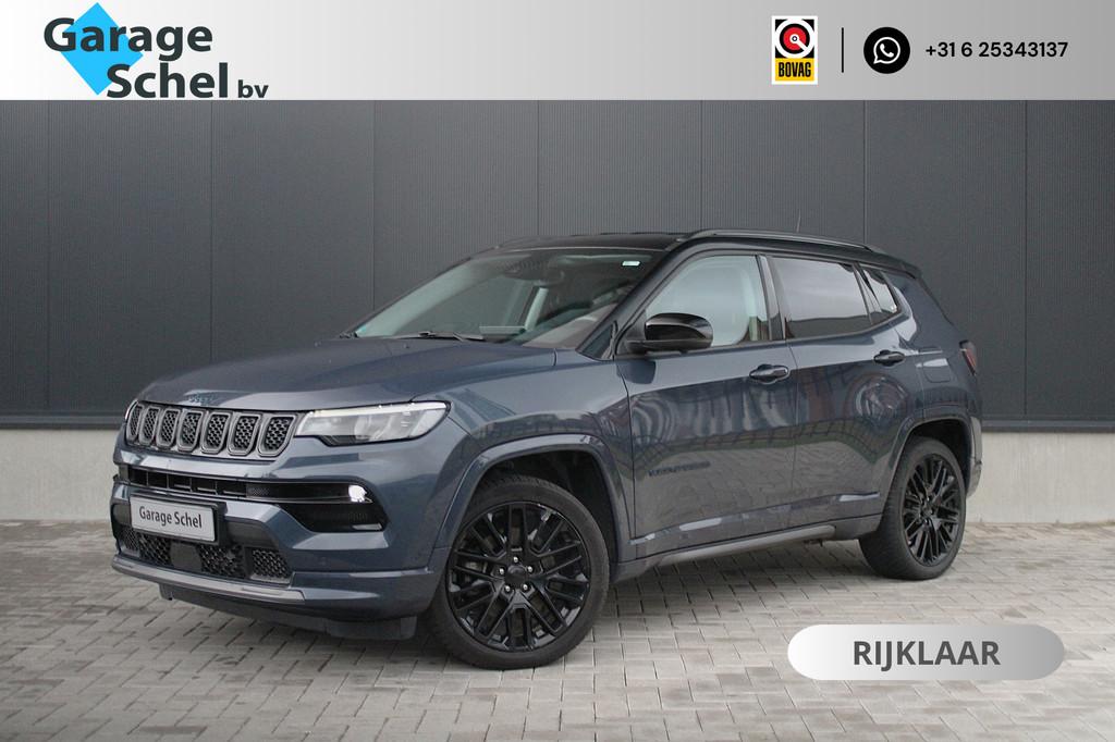 Jeep Compass 4xe 240 Plug-in Hybrid Electric S - Leder - ACC, Auto's, Automaat, 12 maanden, 4 cilinders, Blauw