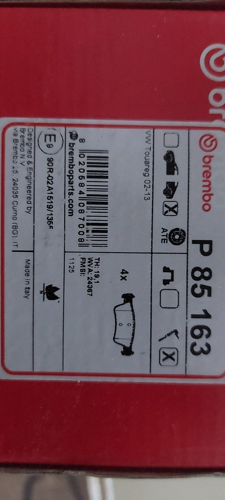 Nieuwe Brembo remblokken voor een VW Tourag voor achteras, Ophalen of Verzenden, Nieuw, Volkswagen