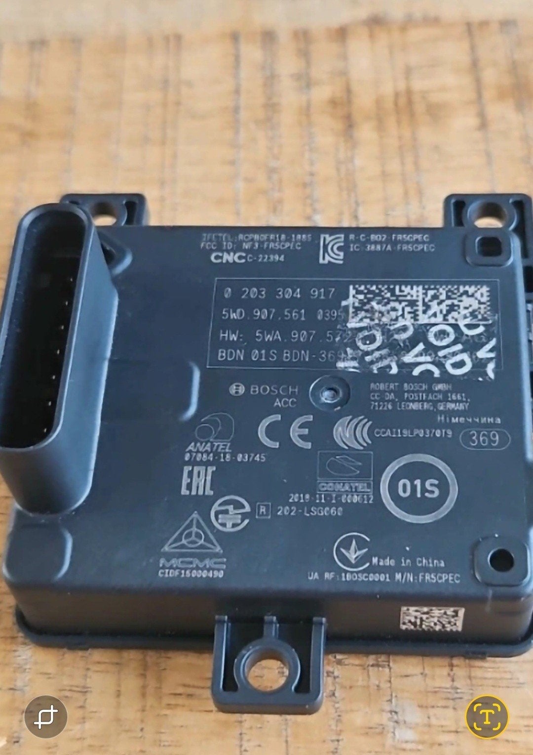 Bosch ACC Radar Sensor 5WA907561 VW Audi Skoda Seat, Ophalen of Verzenden