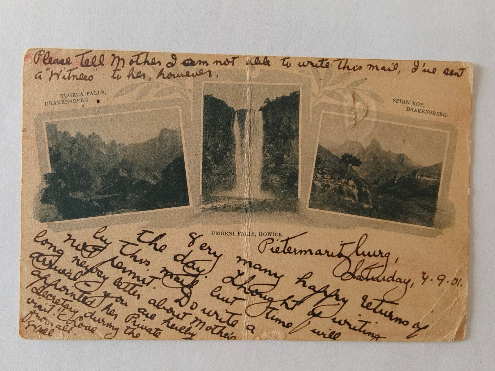 Antieke ansichtkaart Zuid-Afrika, Ophalen, Voor 1920, Gelopen, Engeland