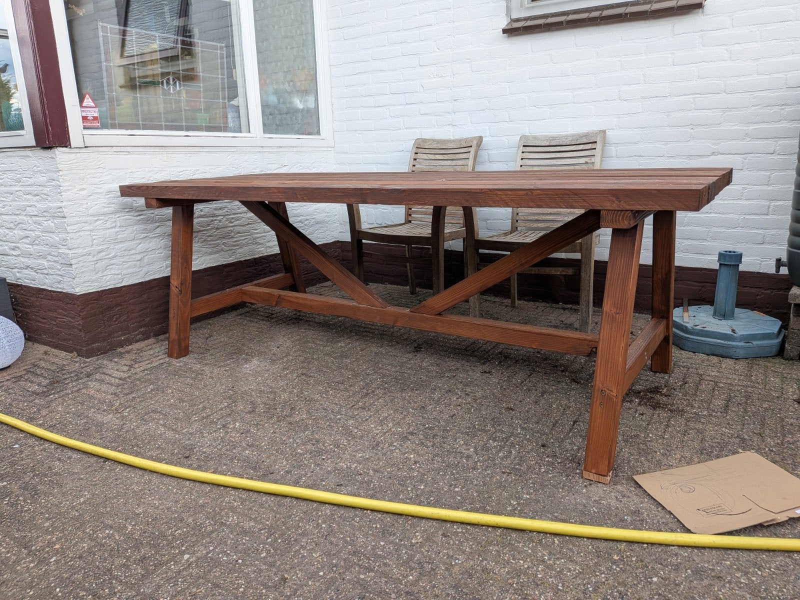Nieuwe handgemaakte Douglas tuintafel - 180x90 cm, Tuin en Terras, Ophalen of Verzenden, Nieuw, Rechthoekig, Hout