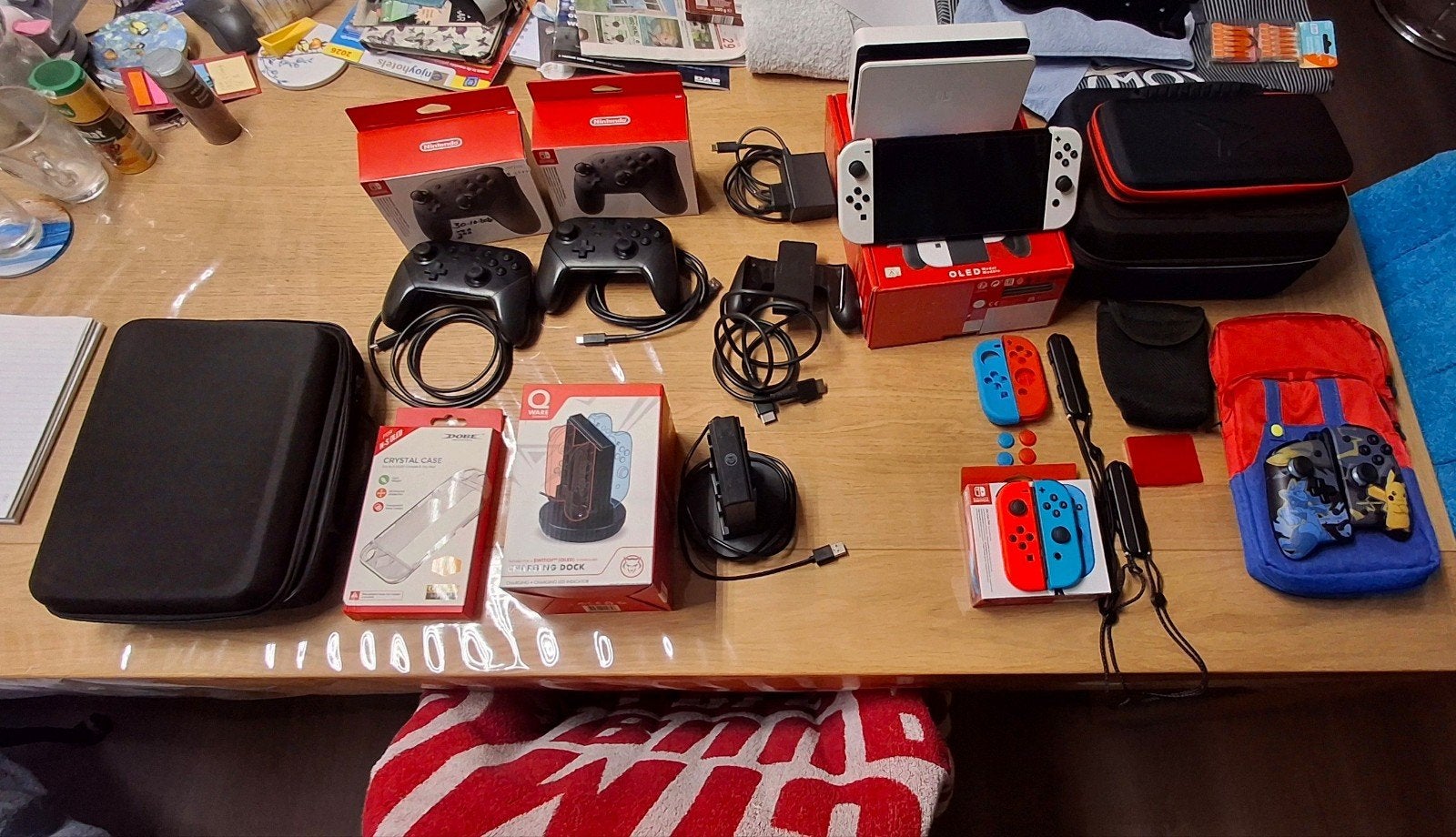 nintendo switch oled met vele extra's, Spelcomputers en Games, Spelcomputers | Nintendo Switch, Zo goed als nieuw, Switch OLED