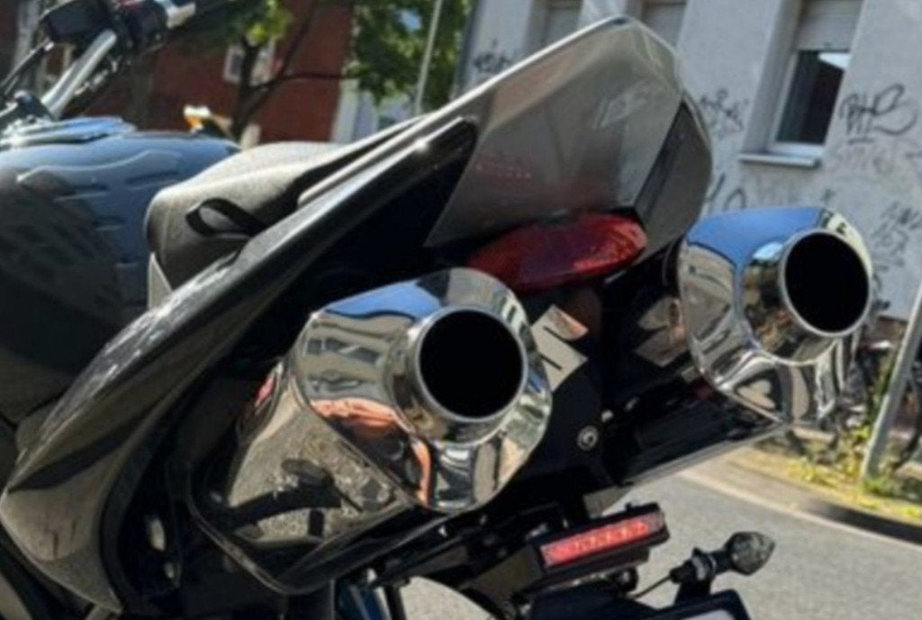 BOS chrome. uitlaatdempers  BKING B-KING incl dbkiller ekeur, Motoren, Onderdelen | Suzuki, Ophalen of Verzenden