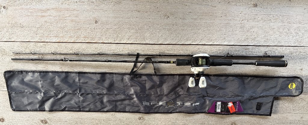 Spro Specter Finesse 200-mh + Abu Garcia Maxpro, Watersport en Boten, Hengelsport | Roofvissen, Ophalen, Gebruikt, Werphengel