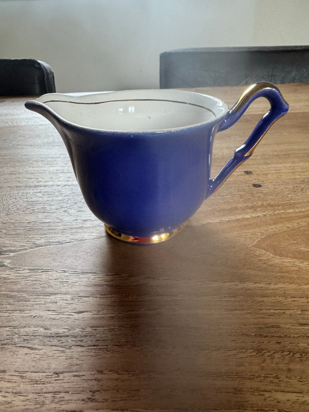 Driehoek huizen melkkan kobaltblauw met gouden accenten, Ophalen of Verzenden