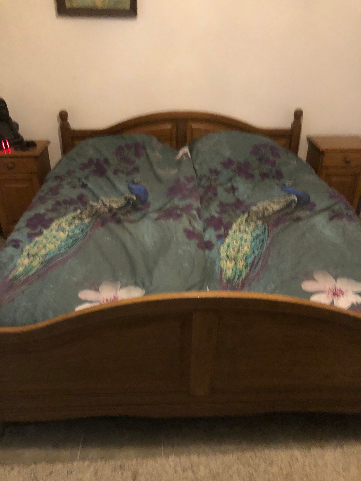 2 persoonsbed met nachtkastjes 180/200, Huis en Inrichting, Slaapkamer | Complete slaapkamers, Ophalen, Zo goed als nieuw, Tweepersoons