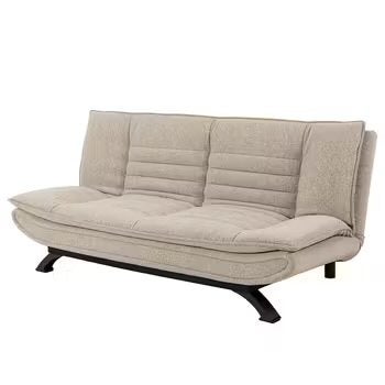 Slaapbank Dario Beige Bouclé - 123x196 cm slaapoppervlak, Ophalen, Beige, 190 cm of minder, Zo goed als nieuw