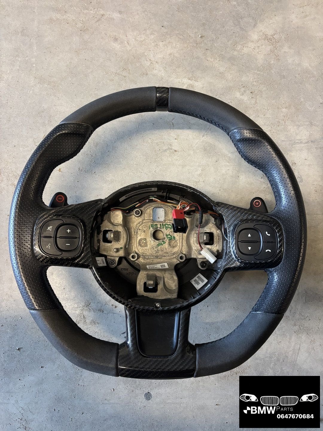 Stuur sport carbon flippers Fiat 500 Abarth 2015 +, Auto-onderdelen, Besturing, Gebruikt, -, Ophalen of Verzenden, Fiat