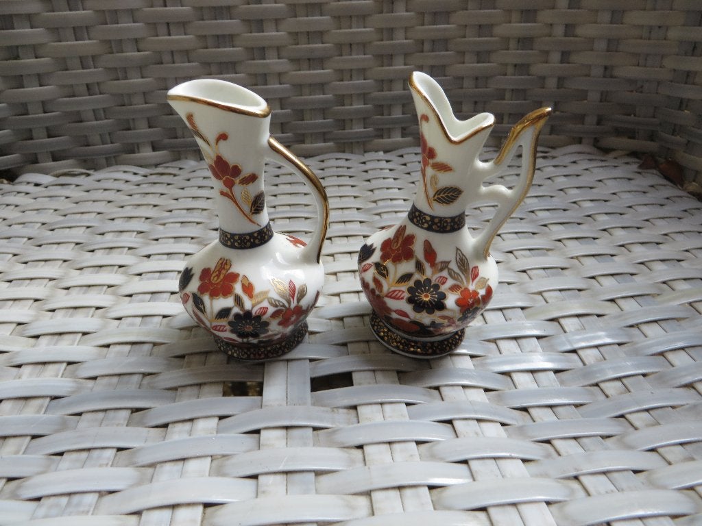 Japans klassiek goud imari porselein sier vaasjes, Ophalen of Verzenden, Gebruikt, Porselein, Overige typen