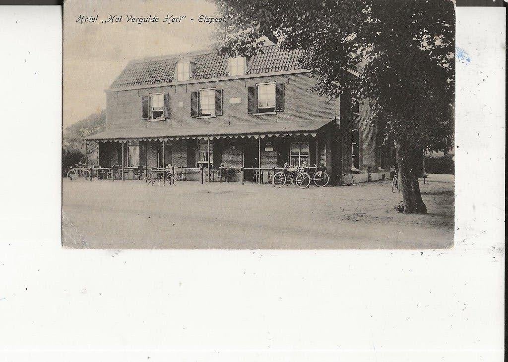 Elspeet Hotel Het Vergulde Hert 1-6-1917, Ophalen of Verzenden, Voor 1920, Gelopen, Gelderland