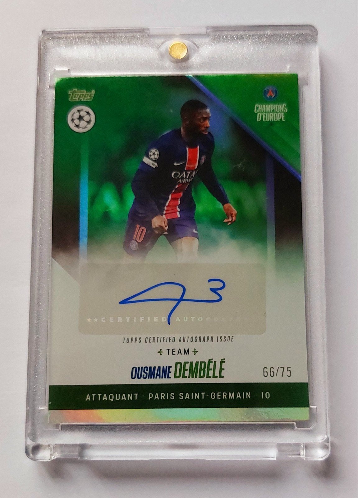 Ousmane Dembélé Topps Champions League Autograph Kaart, Ophalen of Verzenden, Nieuw, Buitenlandse clubs, Spelerskaart