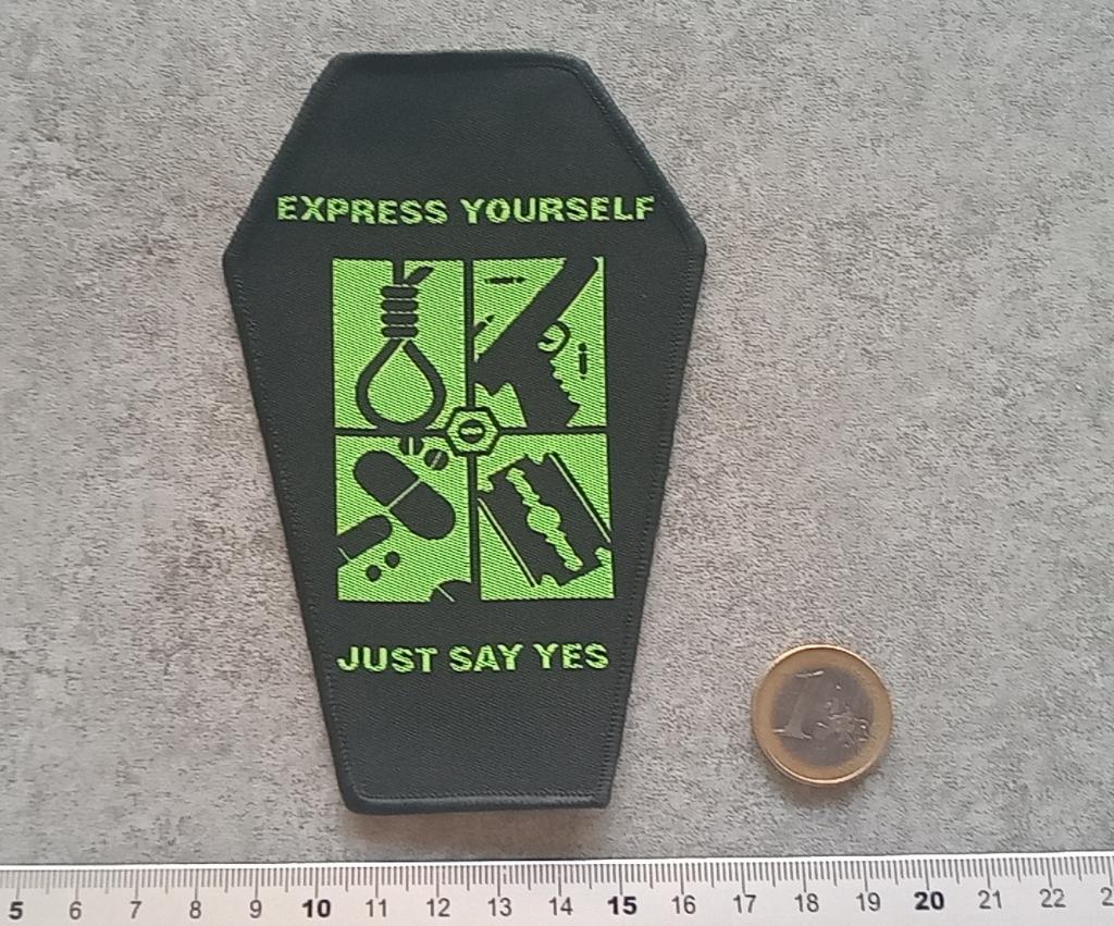 Type O Negative vrij mooie express youself coffin patch t208, Verzenden, Nieuw, Kleding