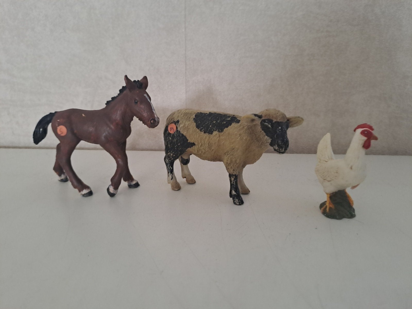 Schleich Dieren: Veulen, Kip en Schaap, Ophalen of Verzenden, Gebruikt, Paard, Beeldje of Figuurtje