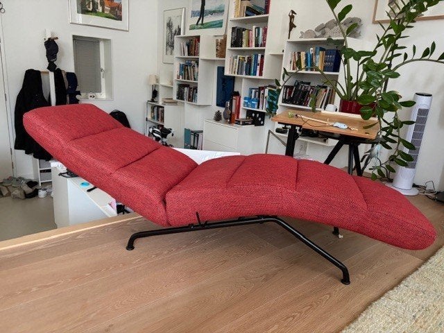 Moderne chaise longue, Ophalen, Eenpersoons, Zo goed als nieuw, Metaal