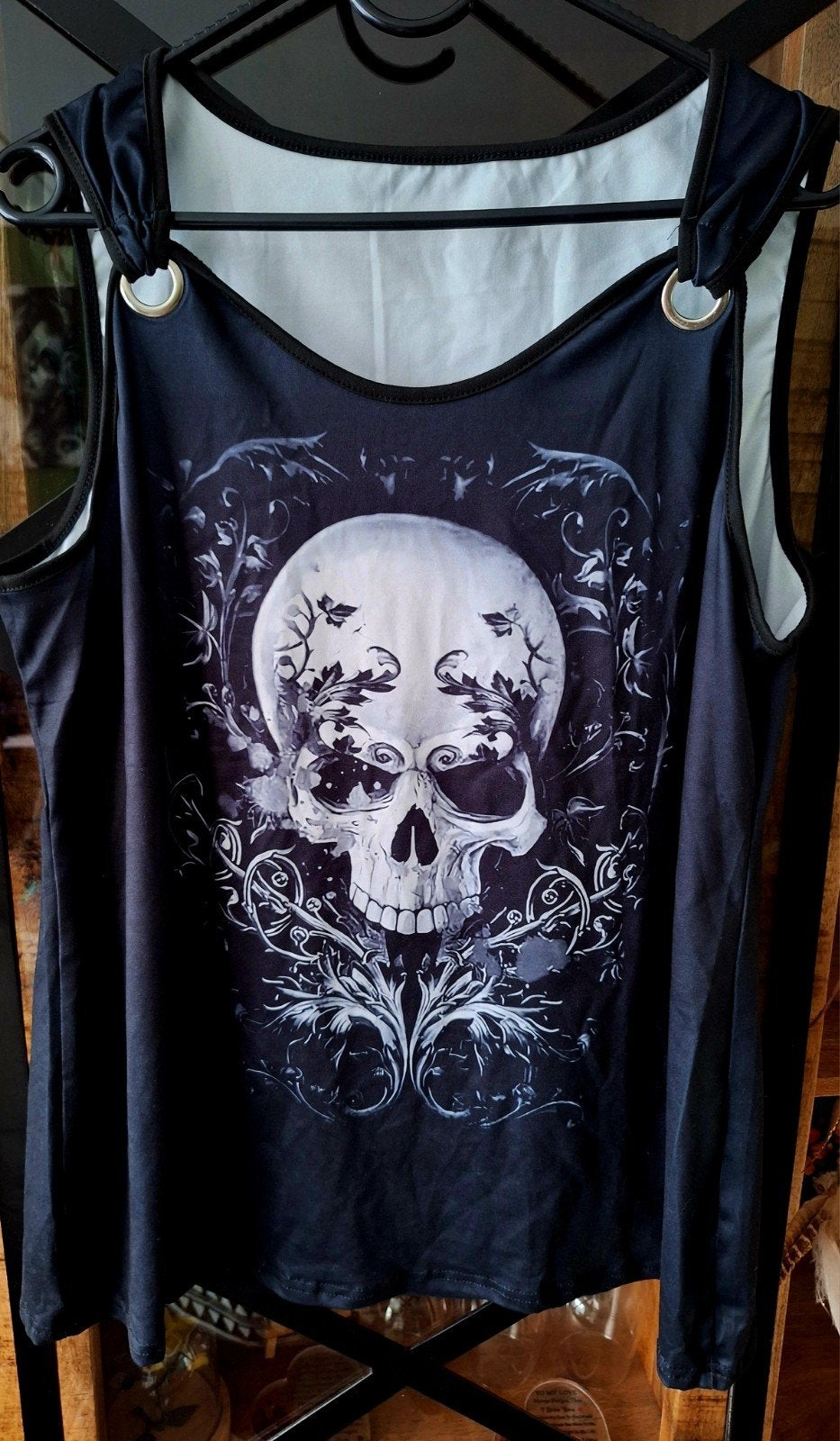 Nieuw zwart mouwloos shirt met schedelprint, Zwart, Maat 46/48 (XL) of groter, Ophalen of Verzenden, Onbekend