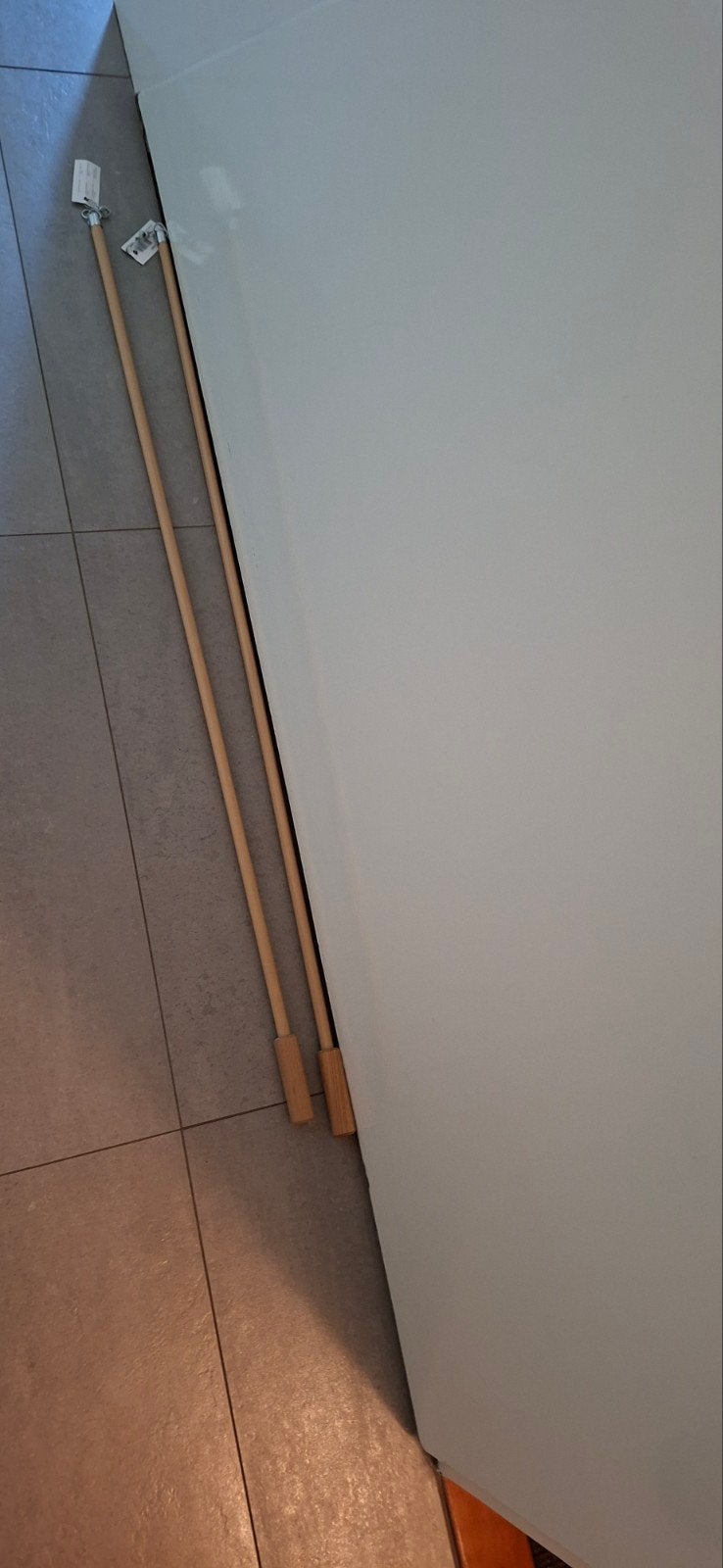 2x Houten trekstang voor raambekleding, Nieuw, Inclusief montageonderdelen, Bruin, Hout, Nieuw