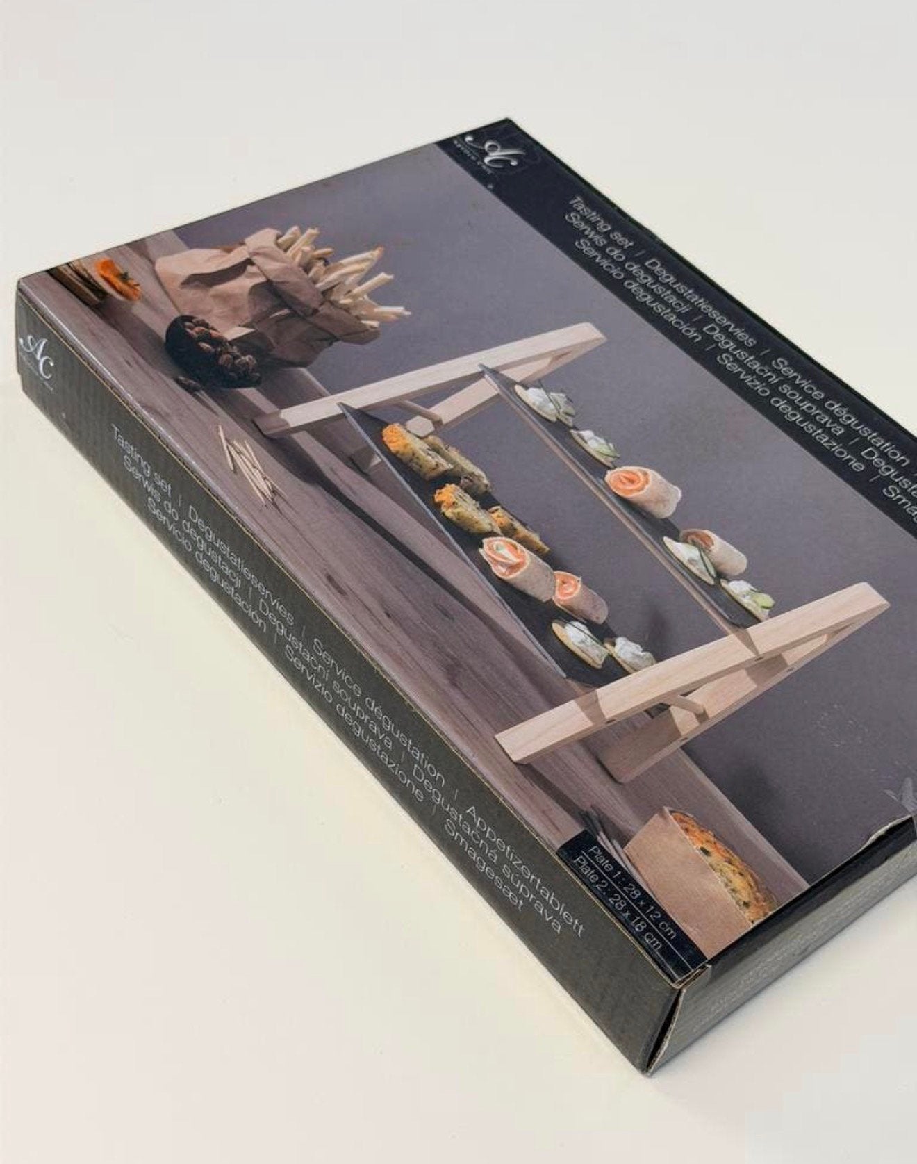 Absolu Chic Serveerset Hout Leisteen Hapjesplank serveer, Huis en Inrichting, Nieuw, Ophalen of Verzenden, H, H