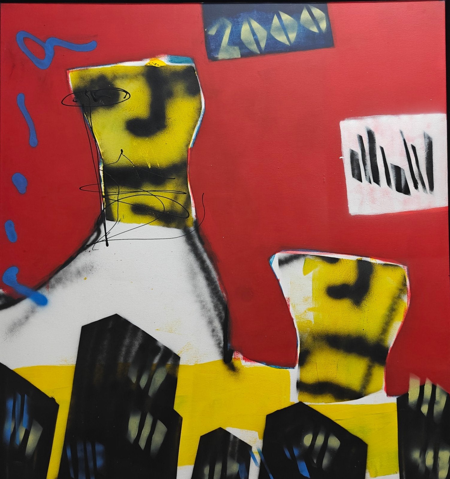Herman Brood (1946-2001)- "Citywalk", Ophalen, Gesigneerd, Gemengde techniek, Figuren
