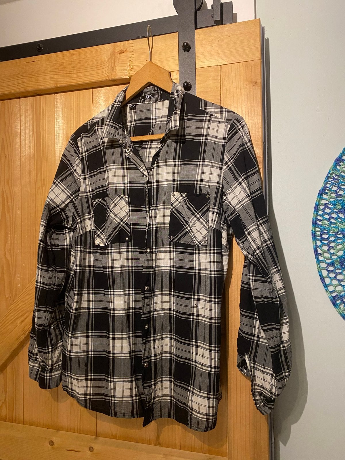 Bon Prix katoenen blouse maat L 42-44 met drukknopen, Ophalen of Verzenden, Zo goed als nieuw, Maat 42/44 (L), Meerkleurig