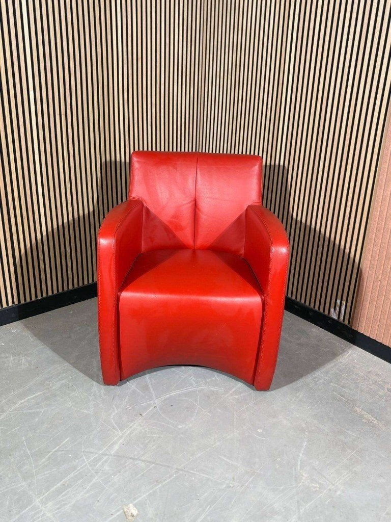 Fauteuil Leolux Rood (lage rugleuning), Nieuw, Ophalen of Verzenden, Handelstraat 18 Boxmeer, 50 tot 75 cm