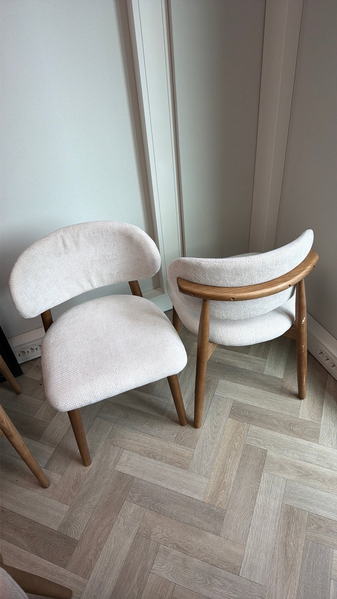 Japandi eetkamerstoelen eettafel stoelen, Ophalen, Zo goed als nieuw, Hout, Twee